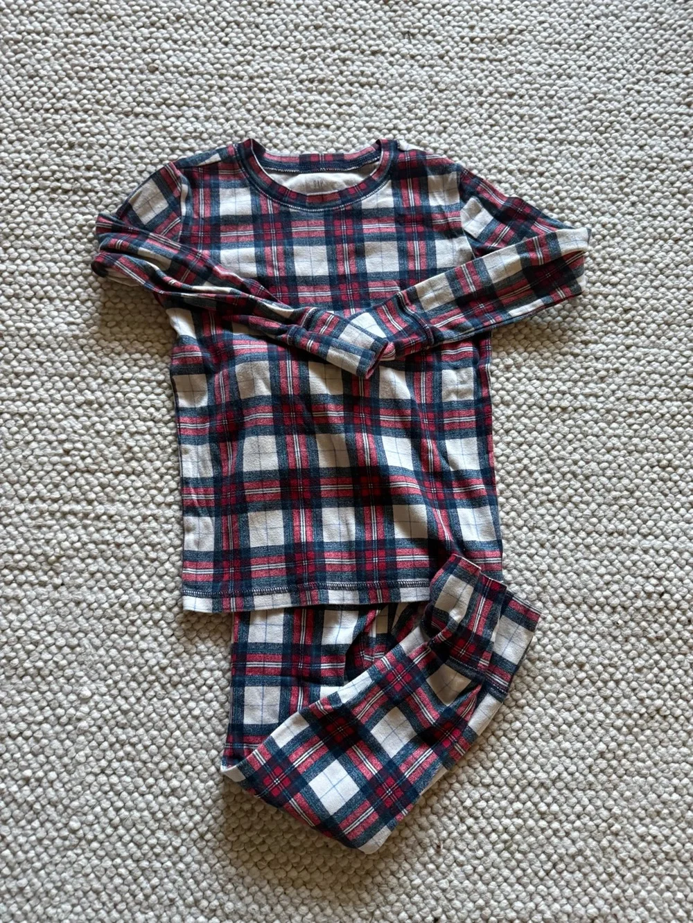 GAP Kids Plaid Pajama Set in Red, White & Navy